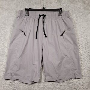 Gradual Athletic Shorts Mens XL Grey Zipper Pockets Drawstring Lightweight 33x9